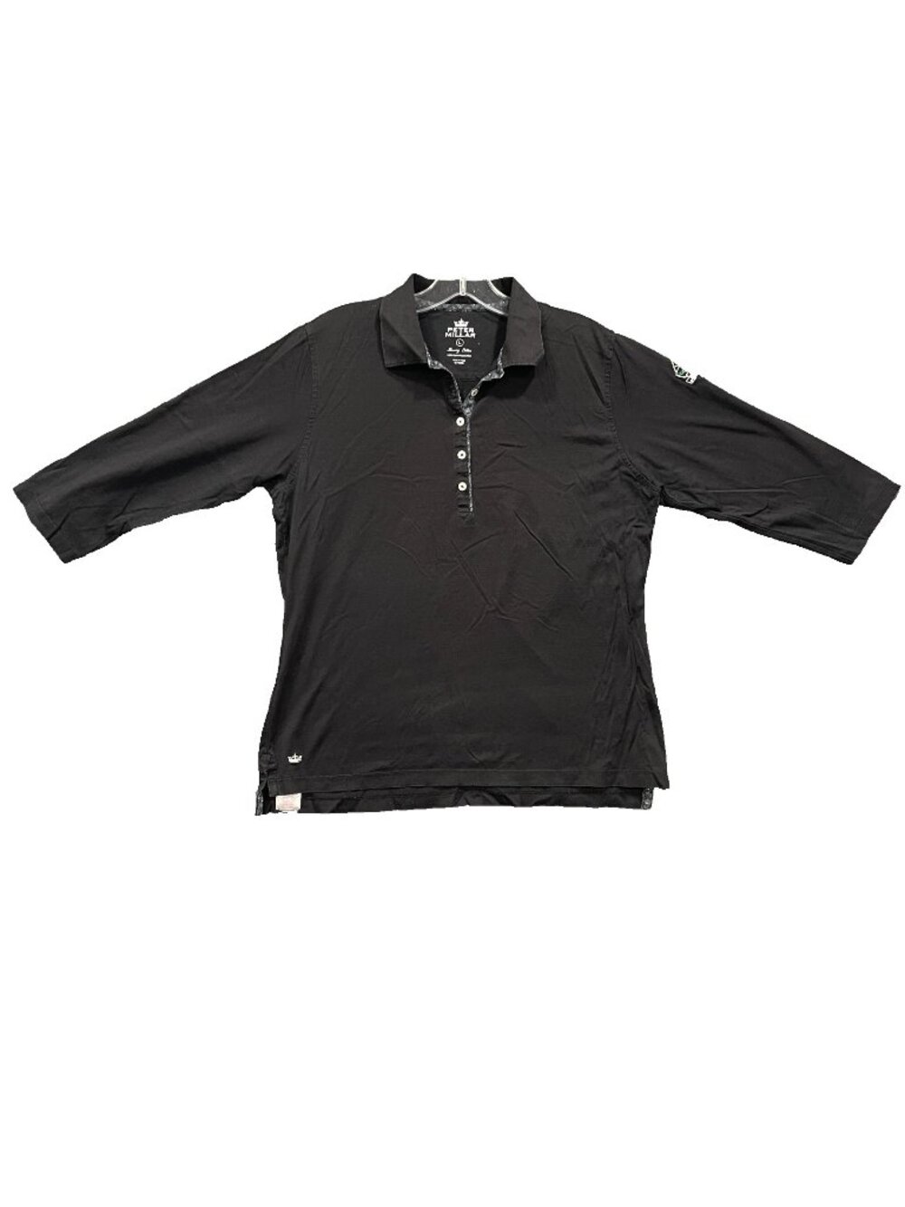 Peter Millar Ireland Top Womens Size L Black 100% Mercerized Lahinch Golf Club